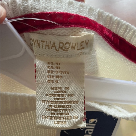 Cynthia Rowley Cream and Red Sweater - Picture 2 of 6